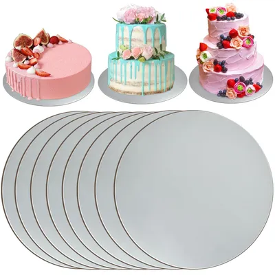 Produktbild von Solidchoice – Set aus 8 wiederverwendbaren Tortenplatten aus Karton, 30 cm