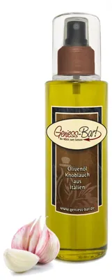 Produktbild von Sprühöl Knoblauch Olivenöl aus Italien 0,26L Sprühflasche sehr aromatisch kaltgepresst Pumpspray