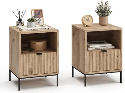 Zdjęcie produktu dla Stolik nocny Vicco Eliza Viking Oak Zestaw 2 sztuk, Model 56208