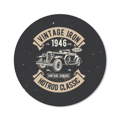 Produktbild von MuchoWow® Mauspad Mousepad Mancave - Auto - Schwarz - Vintage 30x30 cm - Mousepads - Maus Mat - Pad - Mausunterlage - Tischunterlage - Schreibtischmatten
