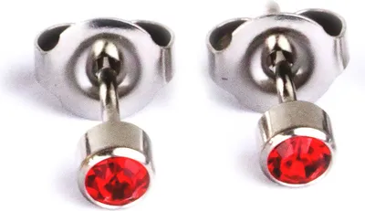Produktbild von Erstohrstecker Easy Piercy Classic Ø 3,95 mm weiß Basic Rubin