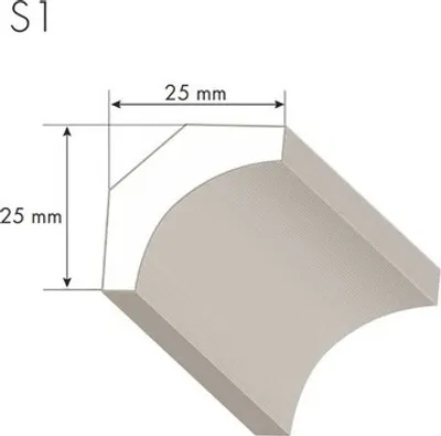 Obrázek produktu pro Stropní lišta S1 25 x 25 x 2000 mm smrk