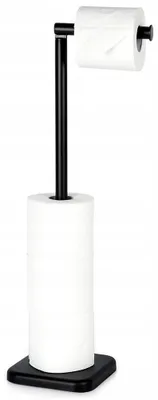 Image de Vilde Support Papier Toilette Autoportant Noir Métal 5 Rouleaux