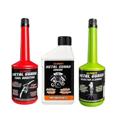 Produktbild von Metal Guard Mega Set 900 ml Engine Fuel Cleaner Motoröl Additiv Kraftstoffzusatz Diesel Benzin Quad Rasenmäher Motorschutz Reibungsschutz