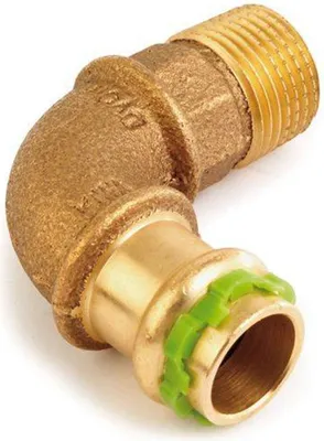 Produktbild von Kupfer Pressfitting Sudo-Press Übergangswinkel Außengewinde 90° 18 mm - 1/2' Kontur V DVGW