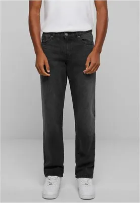 Produktbild von Urban Classics - Herren Heavy Ounce Straight Fit Jeans - BLACKWASHED - W38