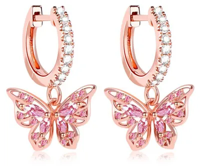 Produktbild von Gnoce Ohrstecker Schmetterling EAE002 Silber rosévergoldet