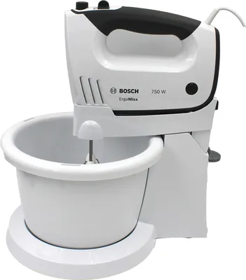Produktbild von Bosch MFQ37490 ErgoMixx Handmixer-Set 750W weiß/grau