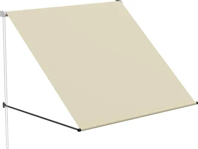 Productafbeelding van JOIEYOU Balkonmarkies, 150x145 cm, bescherming tegen wind en UV-straling, verticale markies, intrekbaar, buitenzonwering, rolgordijn, weerbestendig, raammarkies, buitenzonwering voor terras en tuin (beige)
