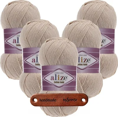 Produktbild von 5 x ALIZE Baumwolle Gold 67 Candle Light mit Label