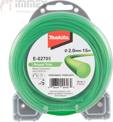 Productafbeelding van Makita E-02705: Grastrimmerdraad, rond, 2,0 mm x 15 meter