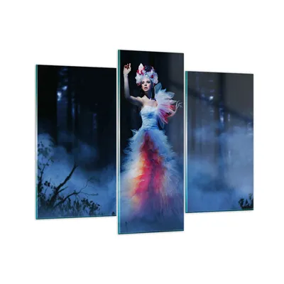 Produktbild von Bilder auf glas - Frau Geheimnis Nacht Wald - 130x100cm - Glasbilder - Wandbilder - Kunstdruck - zum Aufhängen bereit - Wanddekoration aus Glas - Glas Bilder - Wandbild auf Glas - GCB130x100-2583
