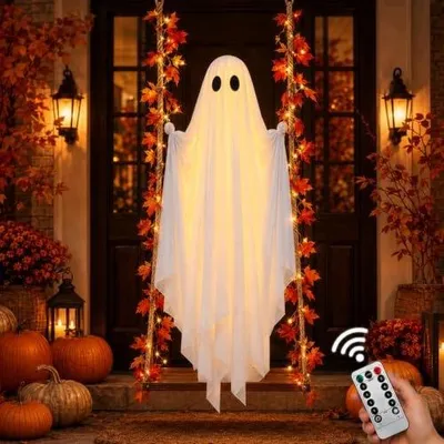 Zdjęcie produktu dla Duch halloween 130 cm świecący LED huśtawka liście klonu 3