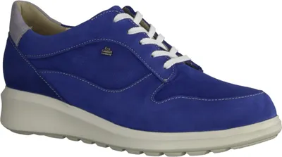 Produktbild von Finn Comfort Mogan Damenschuhe, bequemer Schnürer, Leder, Blau, Wechselfußbett - Marken Finn Comfort, Blau, leder (orida/nubuk)