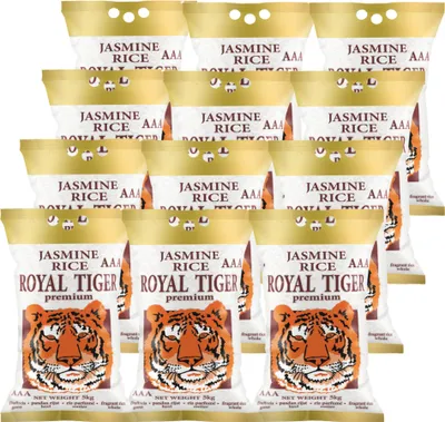 Produktbild von Royal Tiger Jasminreis Duftreis, 12x 5kg Beutel, Jasmin-Reis aus Thailand