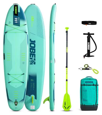 Produktbild von Jobe Aero Loa SUP Board 11.6 Package, Stand Up Paddleboard (SUP), Wippe, Flach, Aqua-Farbe, EVA (Äthylen-Vinylazetat), Schaum, 160 kg