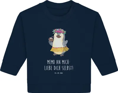 Produktbild von Mr. & Mrs. Panda Organic Baby Pullover Pinguin Kokosnuss 12. - 18. Monat - French Navy - Geschenk, Hawaii, Urlaub, Ferien, Bullover, Aloha