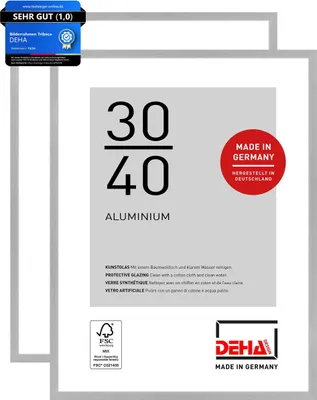Produktbild von DEHA 2er SET Aluminium Bilderrahmen Tribeca, 30x40 cm, Struktur Silber Matt