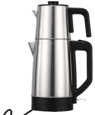 Türkische Teemaschine, Edelstahl, Doppelkessel, Filter, Warmhaltefunktion