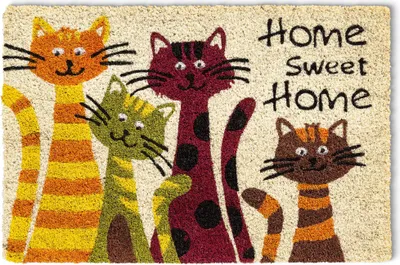 Produktbild von Kokosmatte Katzen Sweet Home 40x60 cm als aussen Sauberlaufmatte