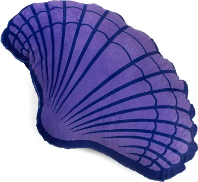 Produktbild von Ferocity Samt Kissen für das Kinderzimmer 50 cm Groß; Deko für Kinder Motiv Violette Muschel [091]