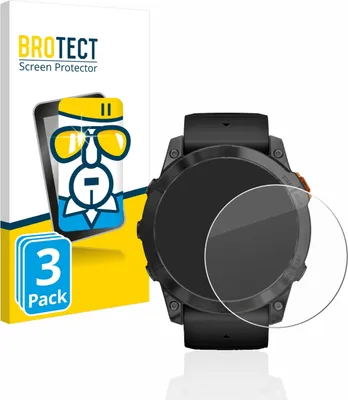 Produktbild von 3x BROTECT Schutzglas für Garmin Fenix 7X Pro Solar (51 mm) Displayschutz 9H Glas klar transparent
