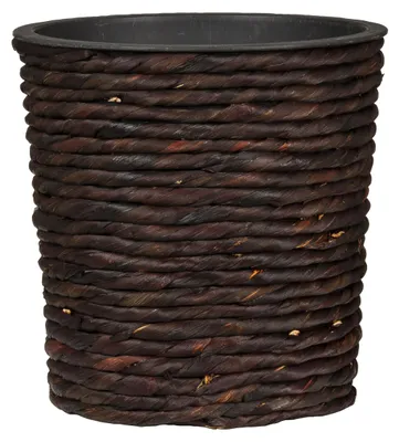 Immagine prodotto di Scheurich Natural, vaso per piante con cestello, autoportante, in stile seagrass (erba marina), color marrone, forma rotonda, per interni