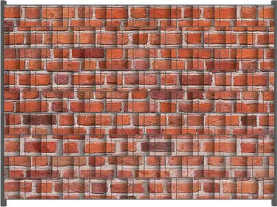 Produktbild von Wallario Zaunsichtschutz mit Motiv Rote Ziegelsteinwand - Backsteine für Ein- und Doppelstabmatten Zäune in der Größe 250 x 180 cm