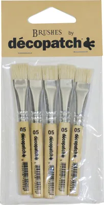 Produktbild von Décopatch 24x Packung mit 5 Borstenpinseln Nr. 5 reiner Seide Beige PACKPC05O