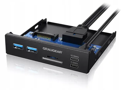 Image de GrauGear G-MP01CR Graugear USB-HUB+Kartenleser Multi Front Panel, Type-C USB retail