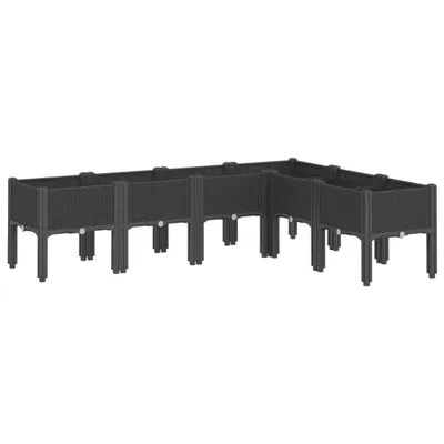 Zdjęcie produktu dla vidaXL Sadzarka z nogami czarna 160x120x42 cm PP