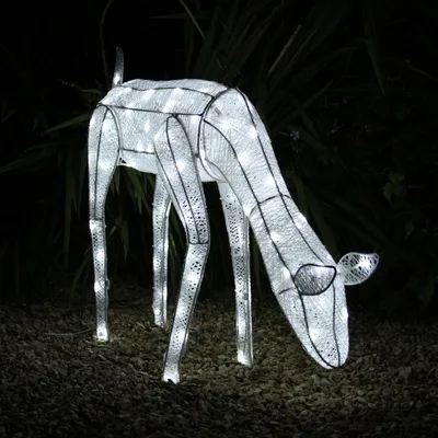 Image de Renne et cerf, 1,2 m, éclairage LED, décoration de Noël, lumière blanche froide, décoration lumineuse, minuterie, Avent, Noël, lumières de Noël, minuterie, décoration d'extérieur pour le jardin