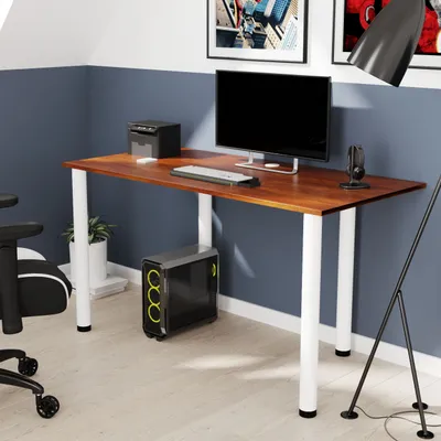 Produktbild von AKKE Caravaggio Schreibtisch mit weiße beine LxBxH: 100x55x74 cm