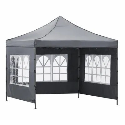 Produktbild von Springos Handelszelt Gartenzelt Faltpavillon Markt Pavillon 3x3 m Cateringzelt mit Fenstern