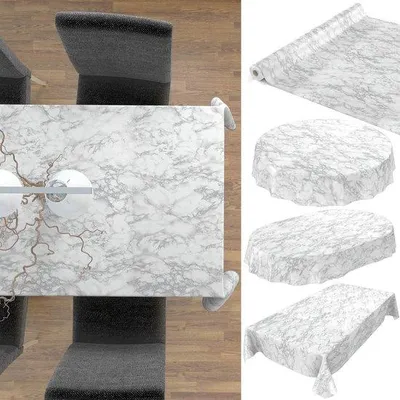 Obrázek produktu pro Elegantní ubrus ze stříbrného mramoru, 240 x 140 cm