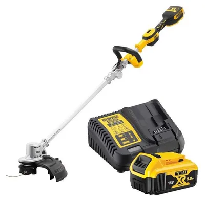 Image de Coupe-bordure repliable 18V DEWALT DCMST561P1-QW avec un chargeur et une batterie 5,0 Ah