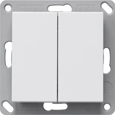 Produktbild von Gira 517827 Funk Wandsender KNX 2fach Wandtaster System 55 Reinweiß seidenmatt