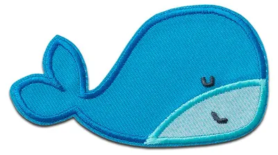 Produktbild von Mono Quick Blauwal Tier - Aufnäher, Bügelbild, Aufbügler, Applikationen, Patches, Flicken, zum aufbügeln, Größe: 4,5 x 8,3 cm