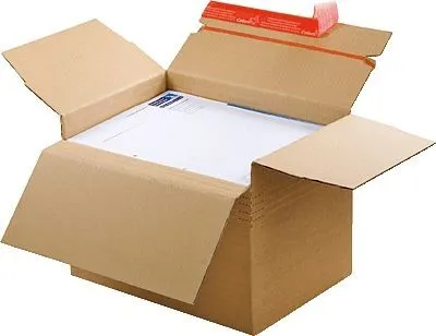 Produktbild von ColomPac Versandkarton CP141.201 DIN A4 30,4x13-22x21,6cm braun