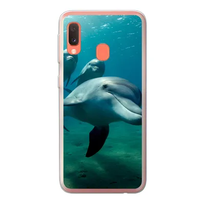 Produktbild von MuchoWow® Handyhülle Schutzhülle Hülle für Samsung Galaxy A20e Wasser - Delphin - Blau Silikon Softcase Handy Hülle - Abdeckung