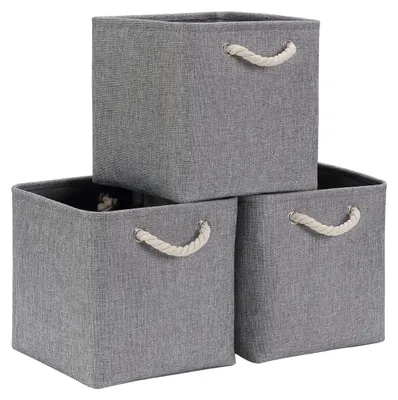 Obrázok produktu pre Solidchoice – Skladacie úložné boxy z plátna, 30x30 cm (sada 3 kusov)