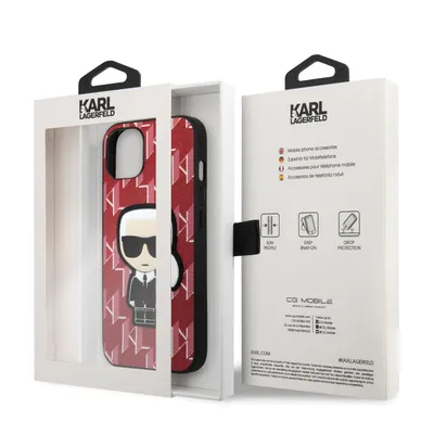 Image de Karl Lagerfeld Klhcp13Lpmnikpi Iphone 13 Pro / 13 6,1 Hardcase Czerwony/Red Monogram Ikonik Patch