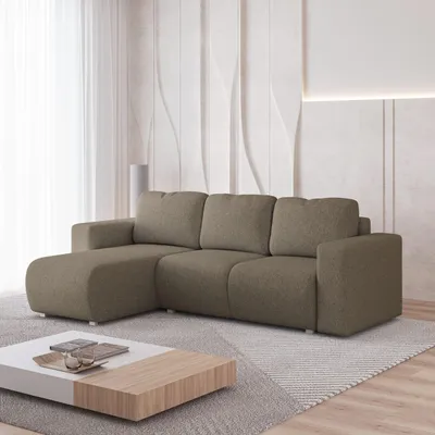 Produktbild von Masseno Ecksofa RINOVA mit Schlaffunktion L-Form, Sofa mit Bettkasten, Wohnzimmersofa, Couch, Soffa, Bettsofa, Couchgarnitur- Braun, NEVE 16