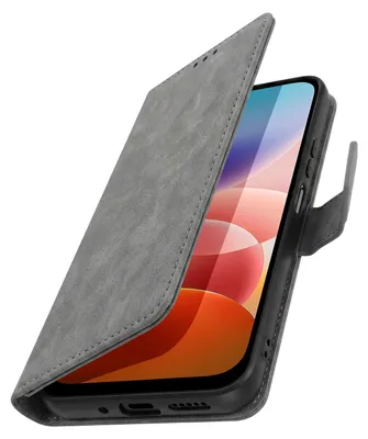 Imagen del producto de Avizar, funda tipo libro para Xiaomi Redmi 17, con función de soporte, color gris