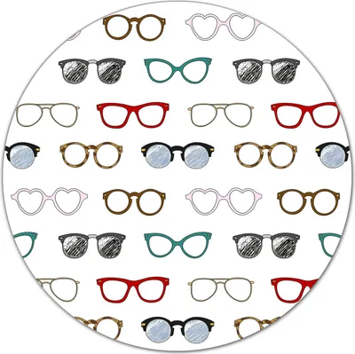 Produktbild von Glas-Herdabdeckplatte Glaskeramikkochfeld-Abdeckung Schneideplatten - 40 cm - Retro Bunte Brille