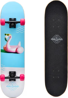 Obrázok produktu pre Skateboard Skate Board Complete Board Maple Wood Wood Board Meteor ABEC 5 76x19x9cm FLAMINGO