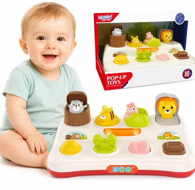 Obrázok produktu pre Woopie Baby Vzdelávacia hračka Pop Up Zoo Animals