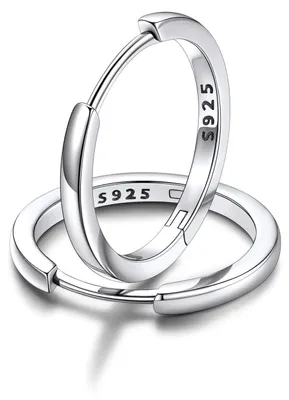 Image de Solidchoice - Boucles d'oreilles créoles en argent de 16 mm, pour hommes et femmes