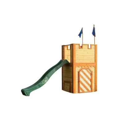 Produktbild von AXI Spielhaus Arthur mit grüner Rutsche | Spielschloss aus Holz für Kinder | Spielturm für den Garten