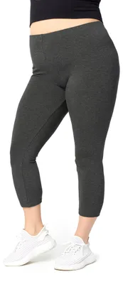 Image de Leggings 3/4 Capri Merry Style pour femmes, grandes tailles, leggings de sport en coton MS10-455 (mélange foncé, 7XL)